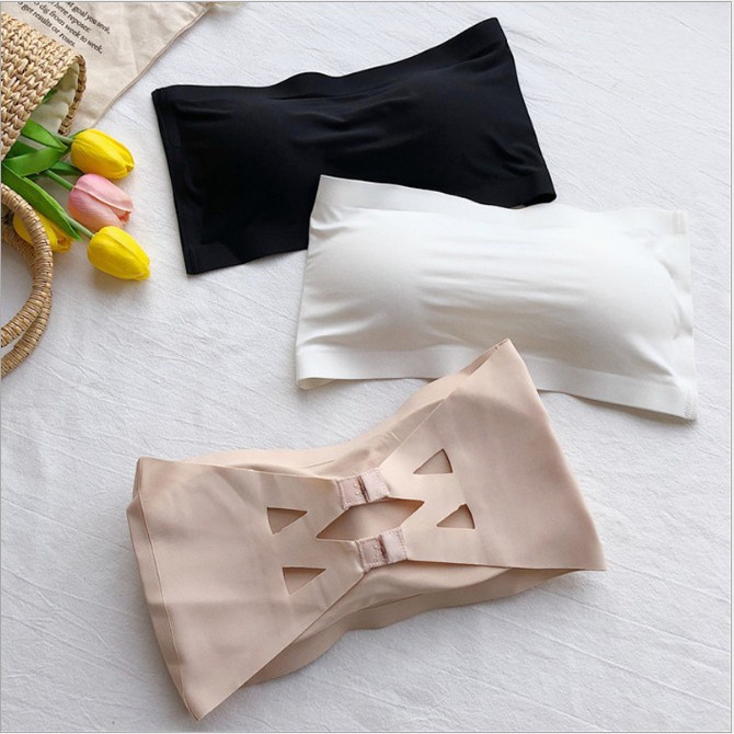 Korean Ice Silk Tube Top Seamless Bra Strapless One-Piece Bras High Quality 40-70KG