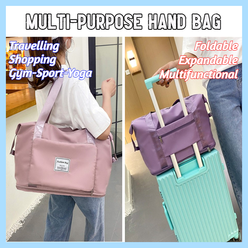 ✅[SG] Foldable Expandable Travel Bag/ Large Capacity Multi Function Hand Carry Luggage
